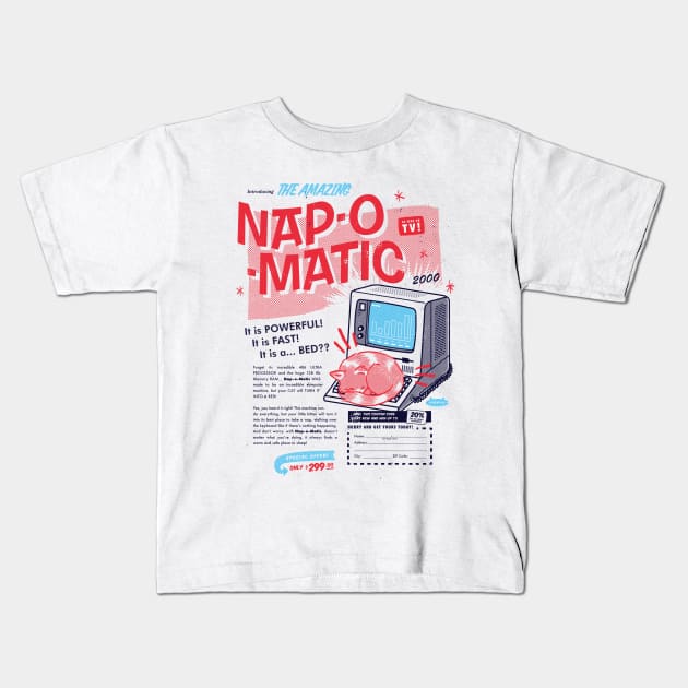 Nap-o-Matic Kids T-Shirt by vo_maria